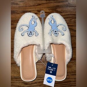 Roller Rabbit Monkey Fuzzy House Slippers. NWT